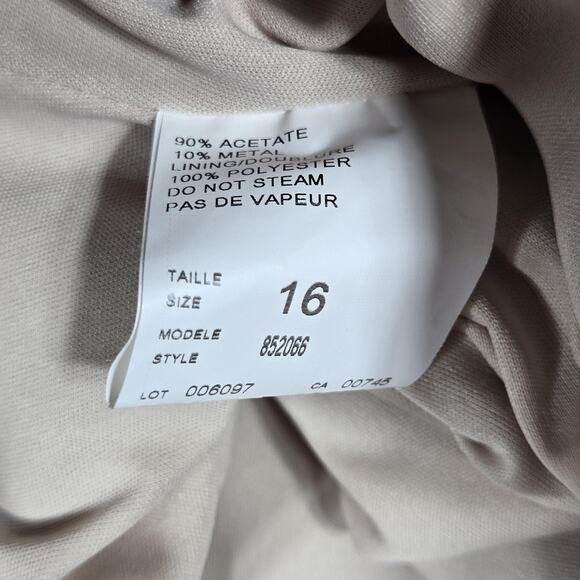 JS Collections Metallic Twin Set Womens 16 Silver Knit Party Formal Y2K Vintage - Picture 7 of 12